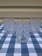 Set of 3 Lace Relevo Gold Glasses – 10 oz