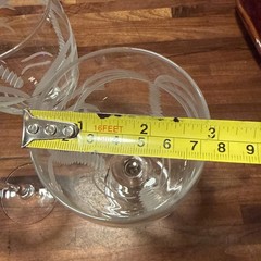 Rolf Glass Cut PALM TREE Design 12oz All Purpose Wine Glass 7 7/8″ Set Of 3