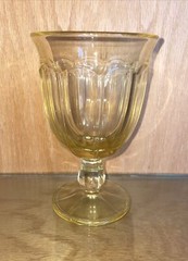 Noritake Provincial Yellow Iced Tea Water Wine Ice Cream Footed Glass 5.5″