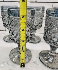 Vintage Anchor Hocking Wexford Metallic Smoke Wine/ Cordial Glasses (5)