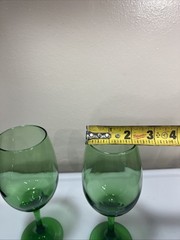 Emerald Green 8.25″ Wine Glasses X 2 Excellent Condition