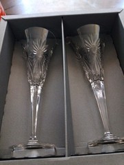 Waterford Crystal Carina Champagne Flute Set of 2 8.5″ Clear Crystal