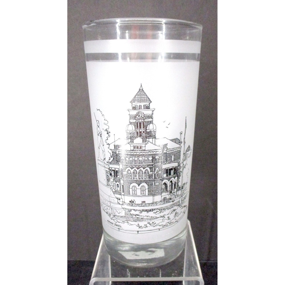 Shell Oil 150th Texas Sesquicentennial Gonzales County Courthouse Frosted Glass
