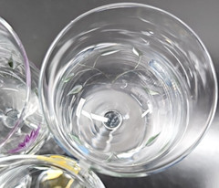 5 Pc Lenox Floral Spirit Tulip Wine Mixed Set Vintage Clear Flowers Stemware Lot