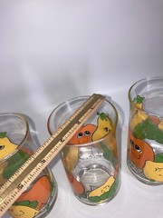 Vintage Nancy Lynn Anchor Hocking Anthropomorphic Fruit Tumblers Large Set 3