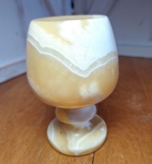 Marble Onyx Alabaster Goblet Carved Natural Stone 5″H X 2.5” Opening X 2.5″Base