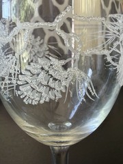 Set of 2 Vintage Libbey St Clair Frosted Ice Pinecone Water Goblets Wine Glass