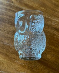 Libbey Vintage Owl Shaped Tumbler Glass 1970s Clear Glass 4.5 Inch EUC 10oz