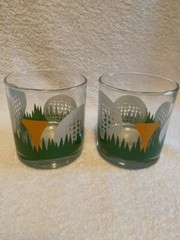 Libbey Golf Themed Low Ball Glasses