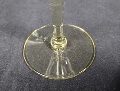 3 Vtg Yellow Depression Glass Etched Floral 5.75″ Elegant Cocktail Glasses Optic