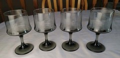 Vintage Libbey Impromptu Wine Glasses Smoke Gray Stemware Footed 1970s MCM Lot 4