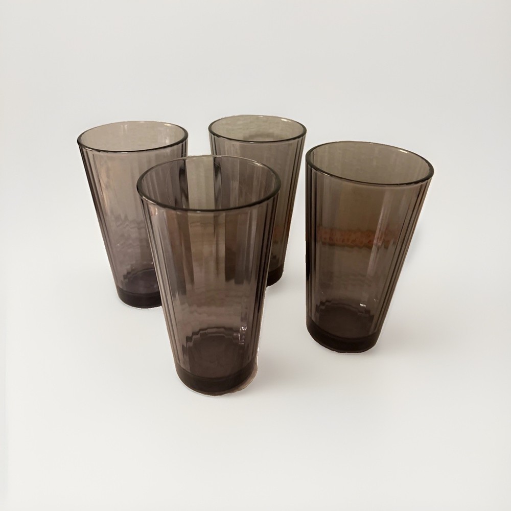 Vintage Circle ware Amethyst Tumblers 6” Set Of 4