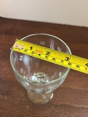 Standard Glass Co Criss Cross & Punties Etched Tall Water Goblet