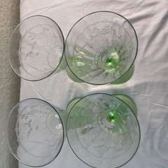 A Set of Four Tiffin Twist Wine Water Glasses 7.5 Inches