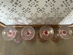 Mosser Arlington (Cranberry Pink) – Set of 4 Water/Wine Glasses – 6 3/4” – 12oz
