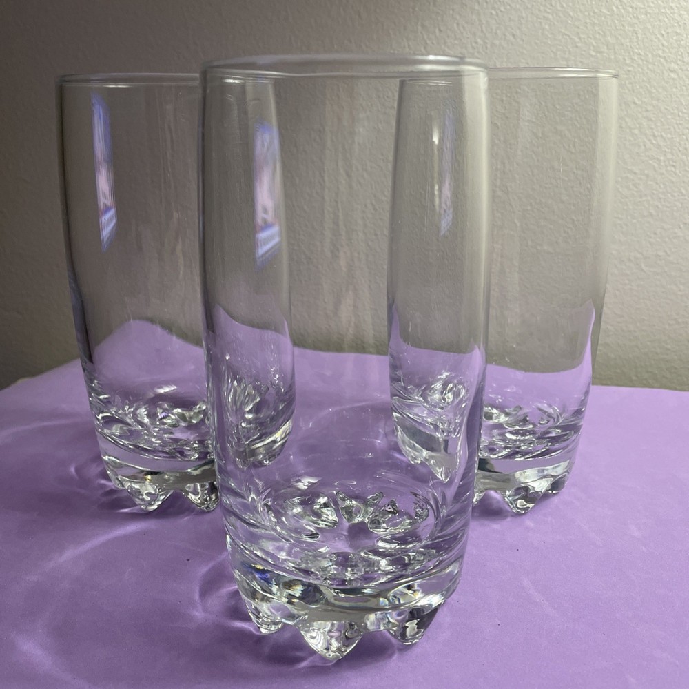 Set Of 3 Bormioli Rocco Galassia 14oz Clear Drinking Glasses Tumblers Italy 5.5″