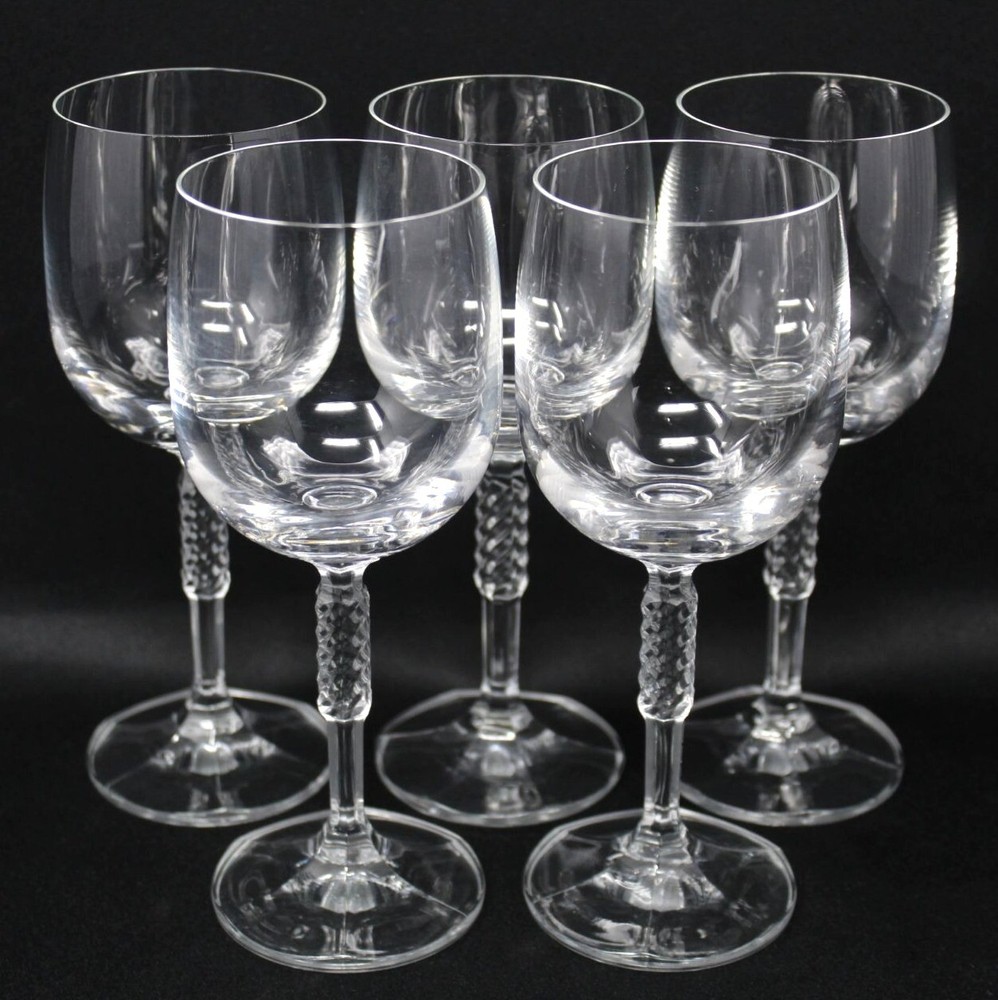 SET OF 5 CARINE BY RONA SLOVAKIA GLASS WORKS 6 3/8″ WINE CLARETS 6oz