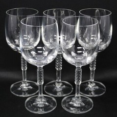 SET OF 5 CARINE BY RONA SLOVAKIA GLASS WORKS 6 3/8″ WINE CLARETS 6oz