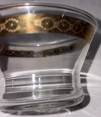 Vtg Libbey 22K Etched Gold Trimmed Punch Glasses Cup Mid Century c1960