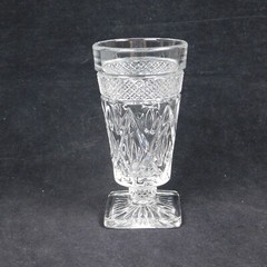 2 Imperial Cape Cod Clear Concave Juice Glass Footed Square Bottom Vintage 5.25″