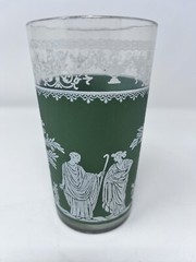 Jeannette Hellenic Wedgwood Green Roman/ Grecian 8 Oz Tumbler 5” High