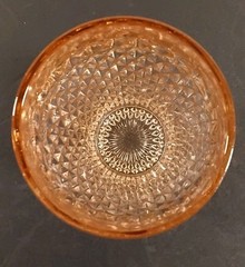 Vintage Pink Glass Flat Tumbler English Hobnail Round 12 Oz About 5.75″ Tall