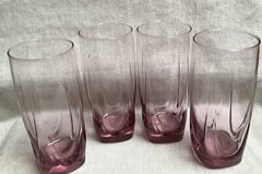VTG Set of 4 Libbey Imperial Plum Glasses Tumblers Iced Tea 16 oz