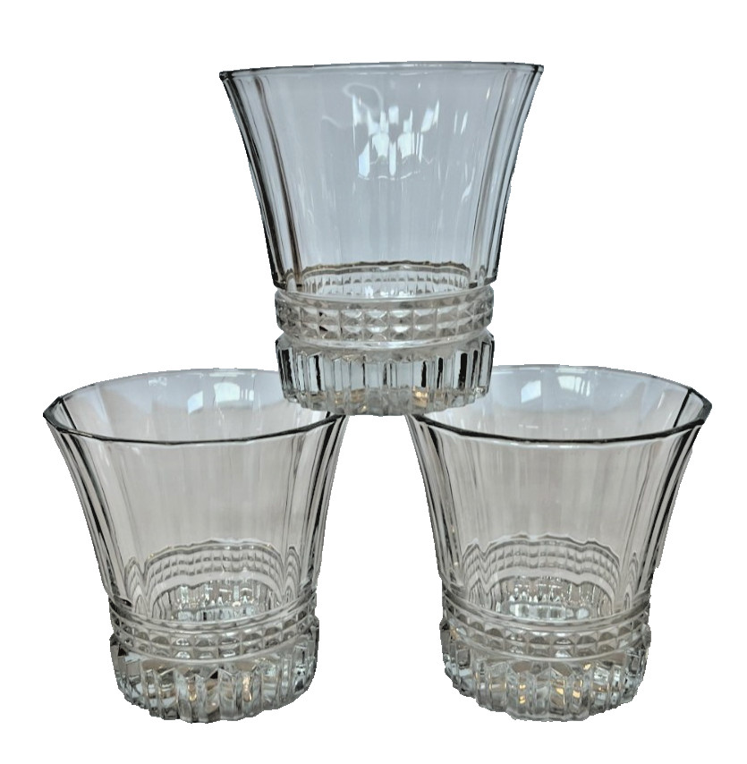 Set of 3 Cristal D’Arques Durand Victoria Heavy Crystal Old Fashion