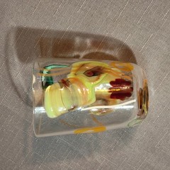 Vtg BBG|Bay Blown Glass Party Cup Pair|Hand Blown Art Glass UV Uranium Star|READ