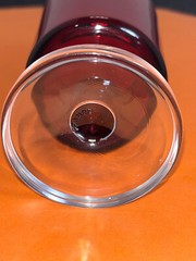 Vintage Luminarc Arcoroc France Ruby Red Glass Clear Stem 5” Classic Modern