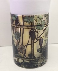 ​Set of 8 Tiffany Style Grapevine DOF Tumblers – Heavy 11.8oz Stained Glass MCM