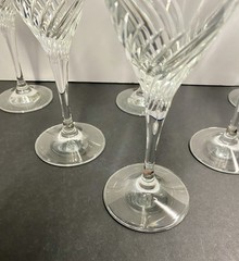 Set Of 6 Crystal Wine Glasses 4-Schott Zwiesel Pirouette, 2-? Riedel Blown Glass