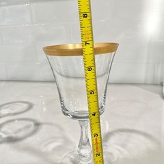 Andover Fostoria Set of 2 Water Goblets Gold Trim 6.75″