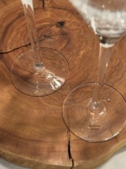 PIER 1 REFLECTIONS CRACKLE 9 1/4″ TALL STEM WINE GLASSES WATER GOBLETS SET OF 2