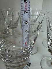 13 Val St Saint Lambert State Plain Water Large Goblet Glass Crystal Vintage