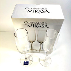 Mikasa Celebrations Toasting Flutes Champagne Glasses 9.5 Oz 3 Bxs 6 Total READ!