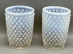 Vintage Fenton Hobnail French Opalescent Juice Glass/Tumbler 5 oz. x 2