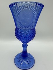 Vintage Fostoria Avon Cobalt Blue George Washington Goblet Bicentennial 1976