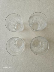 Set of 4 VTG Duncan Miller Sandwich Glass Tumbler Approx 4.5″H x 3″W–EXCELLENT