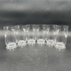 Vtg 5.25” Imperial Candlewick Clear Glass Tumblers – Set of 6