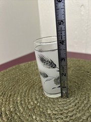 Vintage Libbey Frosted Juice Glass Silver Wheat 4″ Tall Child Size Tumbler