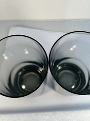 Vintage Smokey Gray Heavy Bottom Highball Modern Drink Glass Pontil Barware Set