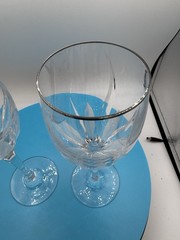 2 pc Mikasa Crystal Flame D’Amore 9″ Water Goblets Vintage