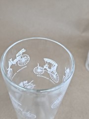 Set of 4 Libbey Glasses Highball Barware Antique Carriage Stagecoach Cars