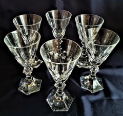 AJKA CRYSTAL / CRISTAL DE PARIS EMINENCE SMALL WINE GLASSES, SET of 6