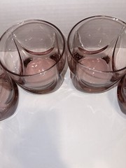 8 Vintage Libbey Imperial Plum Double Old Fashioned Glasses Tumblers Mint!