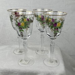 Royal Albert Old Country Rose Set of 4 Glassware Goblet New In Box