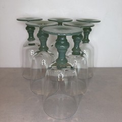 (6) Vintage Isabelle Green Iced Tea Goblets Glasses VILLEROY & BOCH Jade Stamped