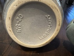German Made Pottery Wine Set With Raised Embossed Decor