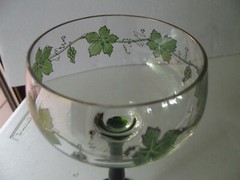 Antique Wine Roemer Hock Glass Theresienthal Transparentem Laub Moser 1711 grape